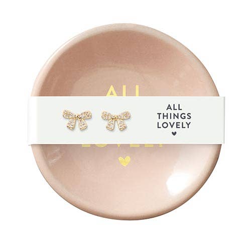 All Things Lovely Ceramic Ring Dish & Earrings