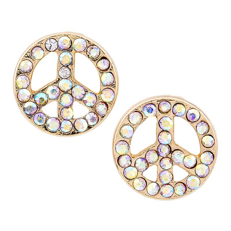 Holiday Stud Earrings & Trinket Tray Set - Peace on Earth