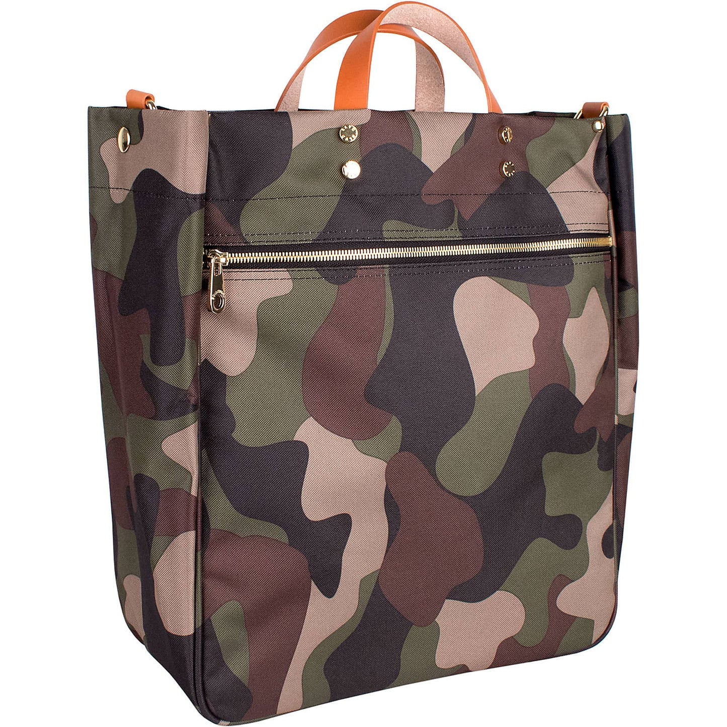 Parker Camo Nylon Tote with Leather Accents