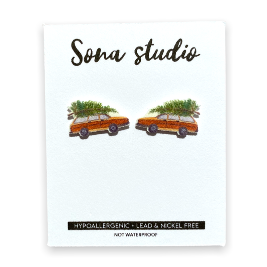 Christmas Wagon Earrings