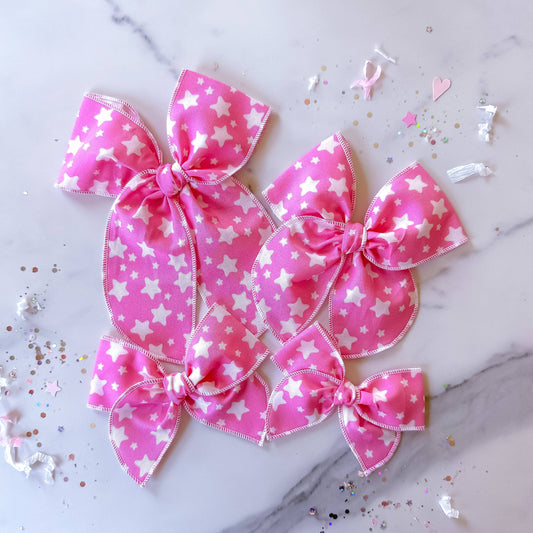 Retro Stars Pink Bow