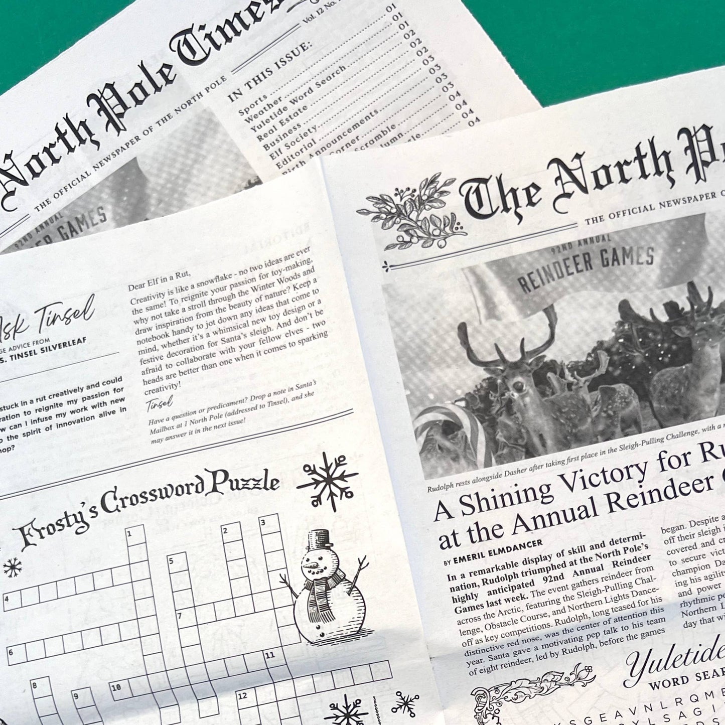 North Pole Times Newspaper - Holiday Gift Wrap + Activity