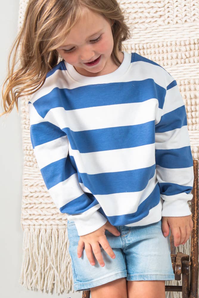 Kids Cotton Stripe Sweatshirt