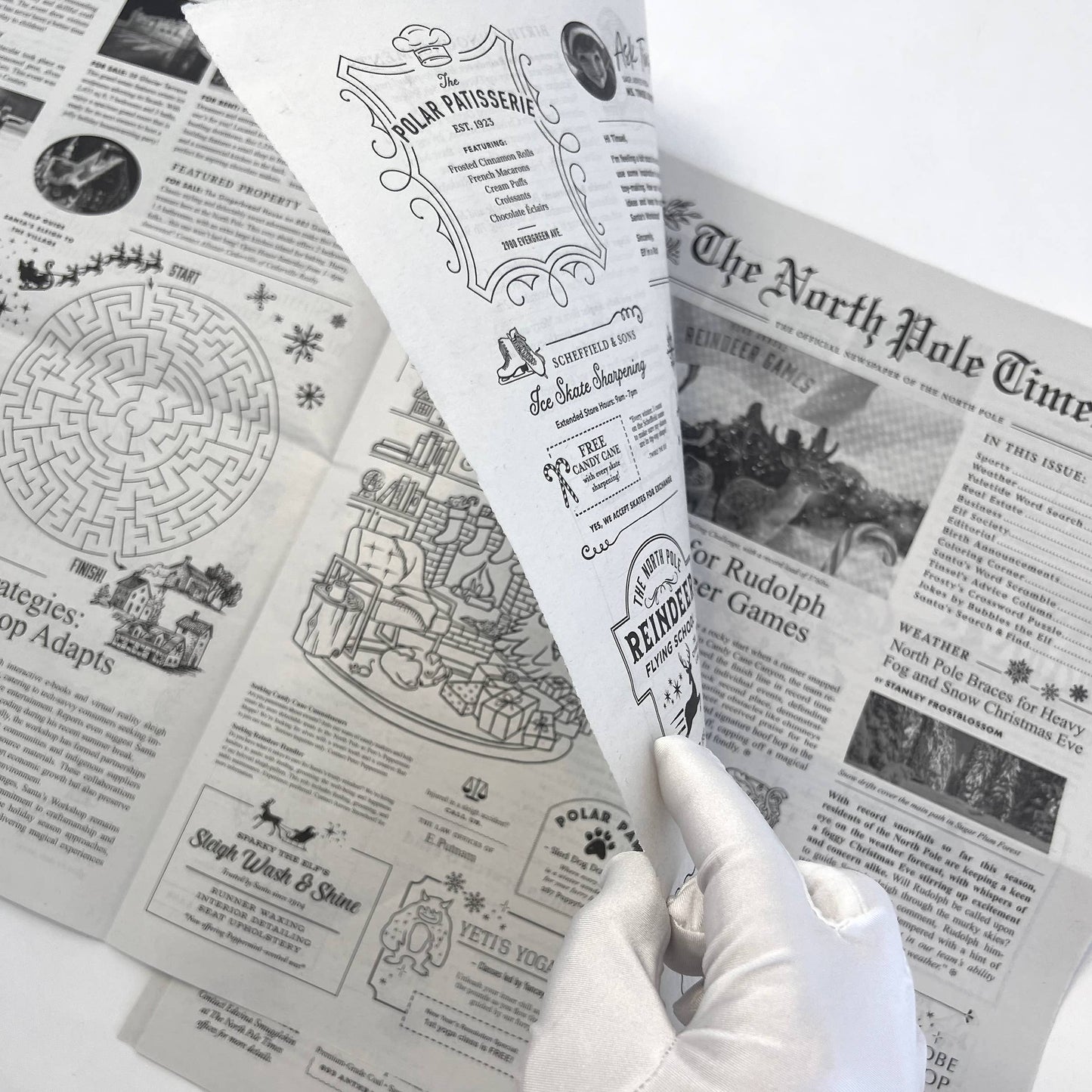 North Pole Times Newspaper - Holiday Gift Wrap + Activity