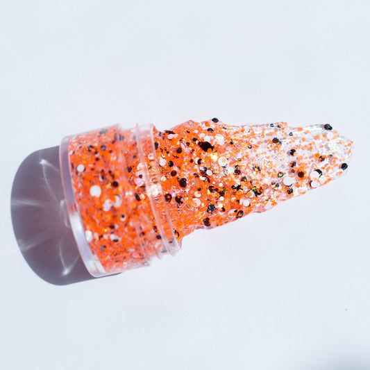 Orange, Black and White Hair Glitter