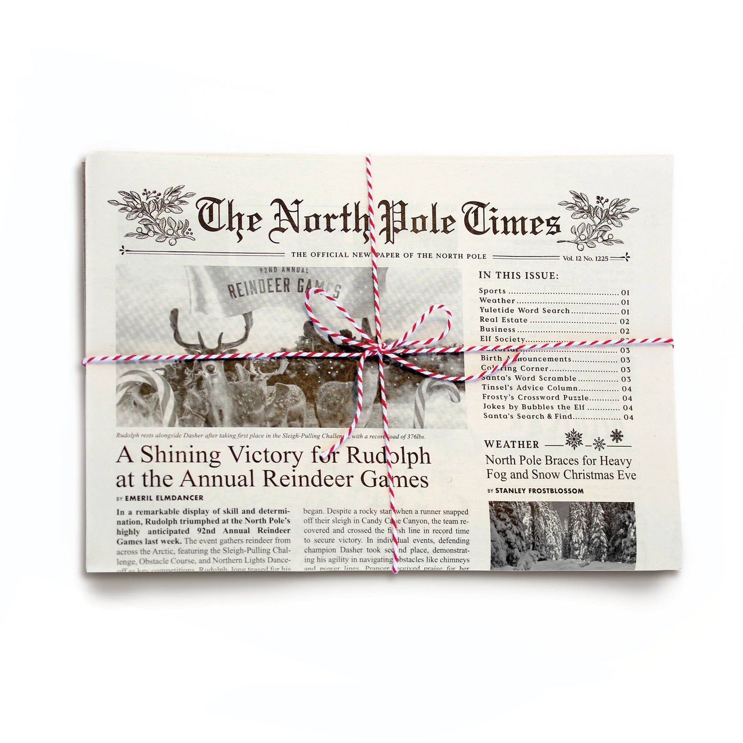 North Pole Times Newspaper - Holiday Gift Wrap + Activity