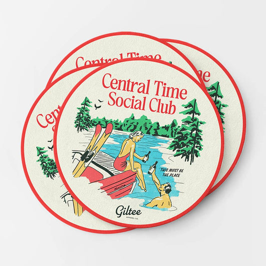 Central Time Lake Souvenir Coasters (4 pack)