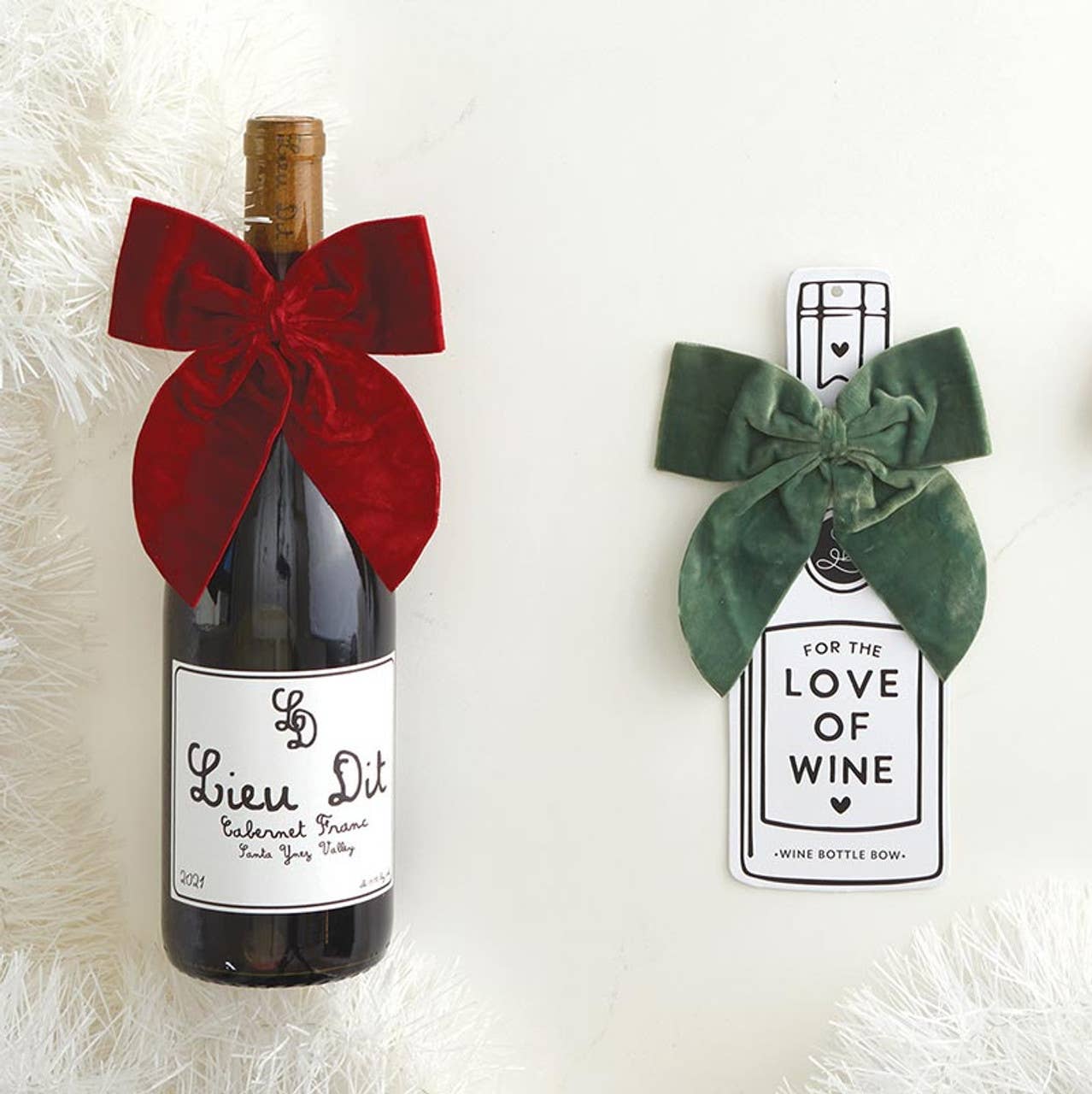 Wine Bottle Bow - Red