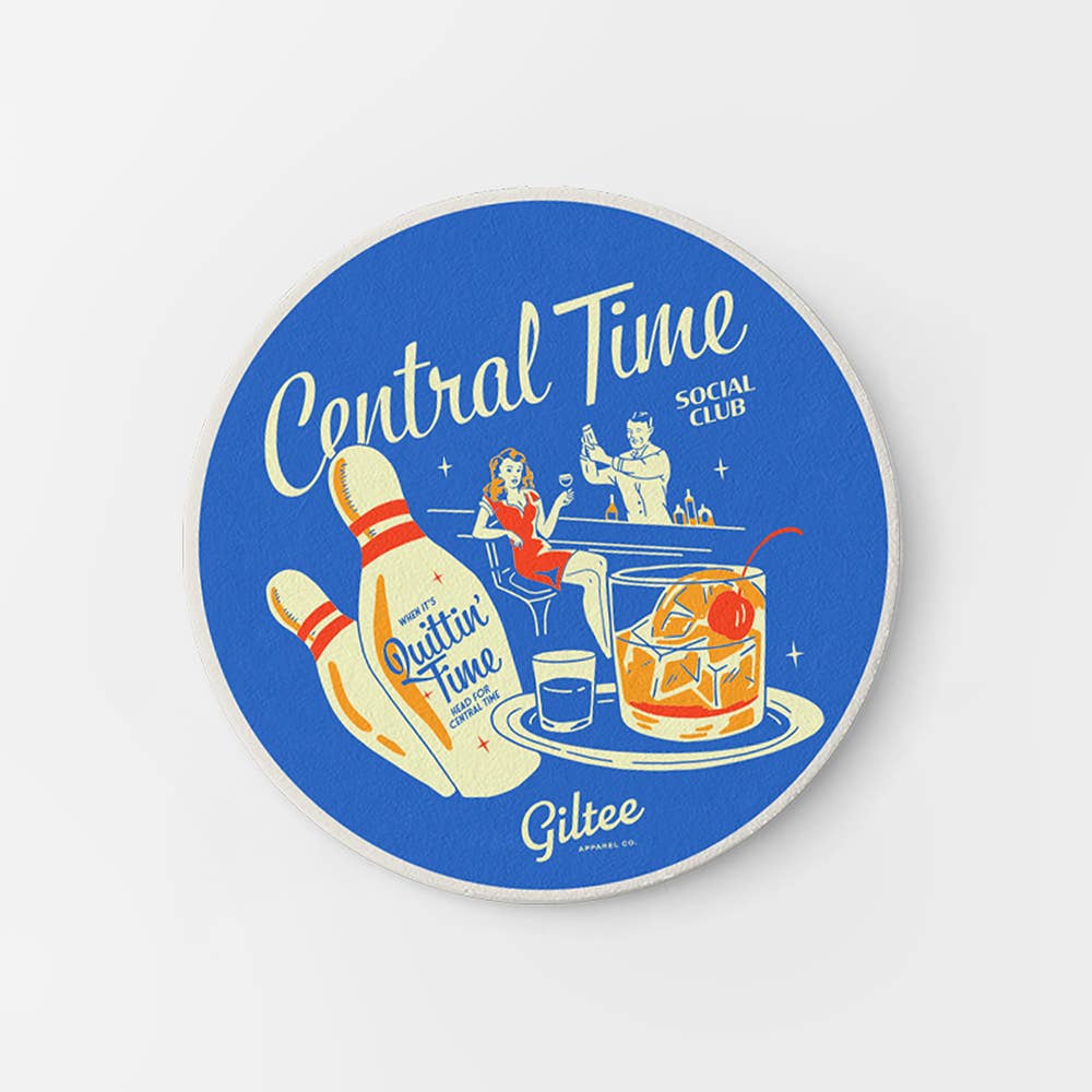 Central Time Bowling Souvenir Coasters (4 pack)