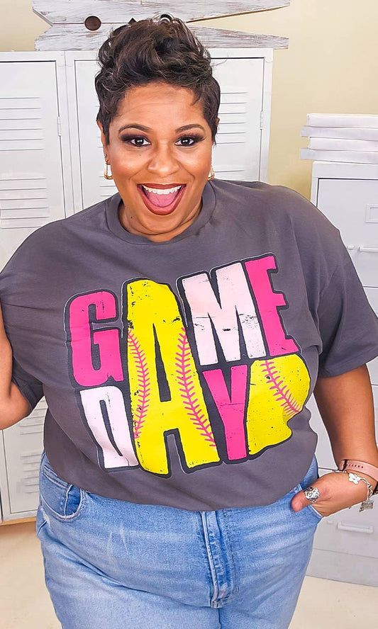 Game Day Stacked Softball Graphic T-Shirt