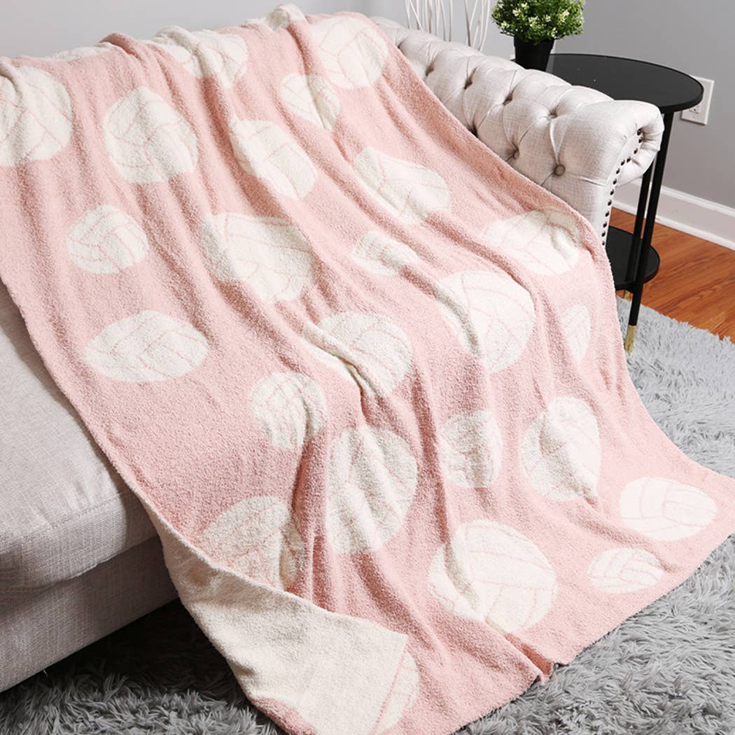 Volleyball Print Cozy Soft Throw Blanket