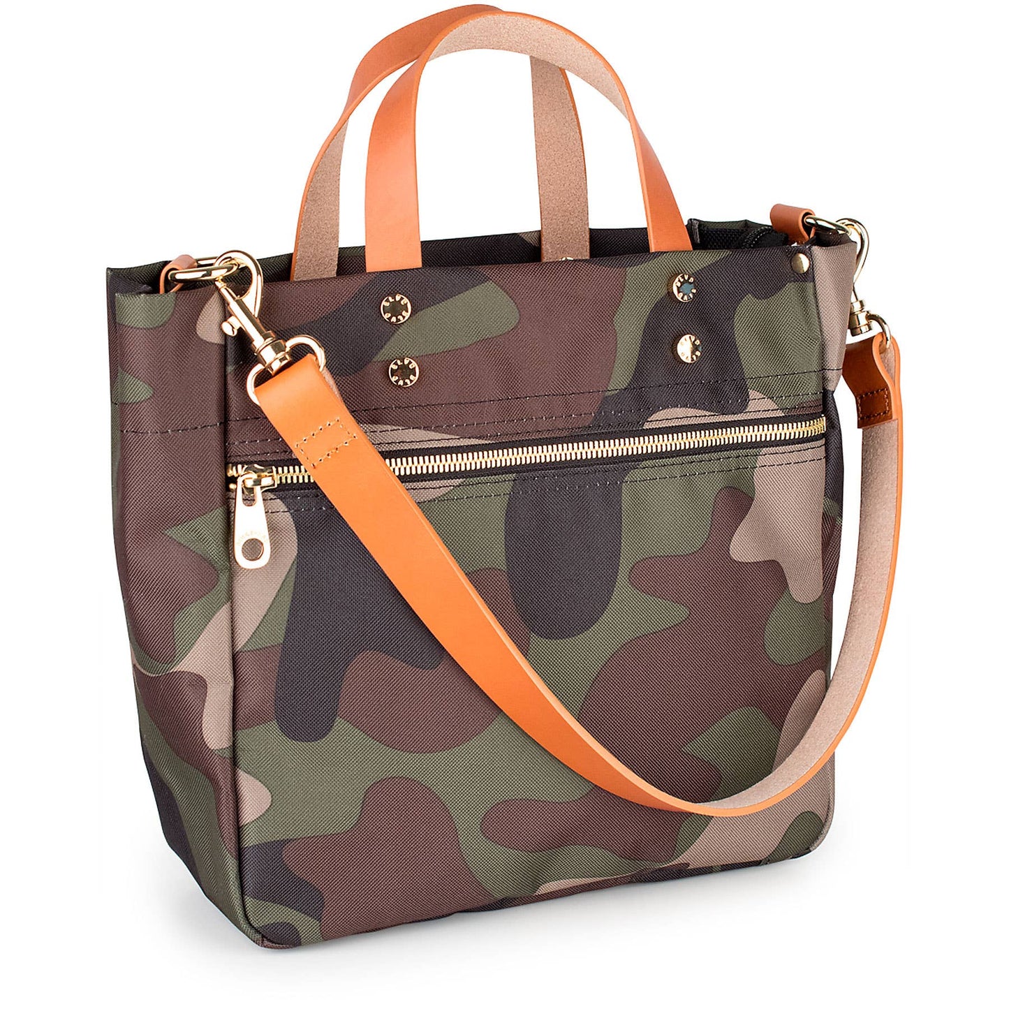 Joey Camo Nylon Tote with Leather Accents