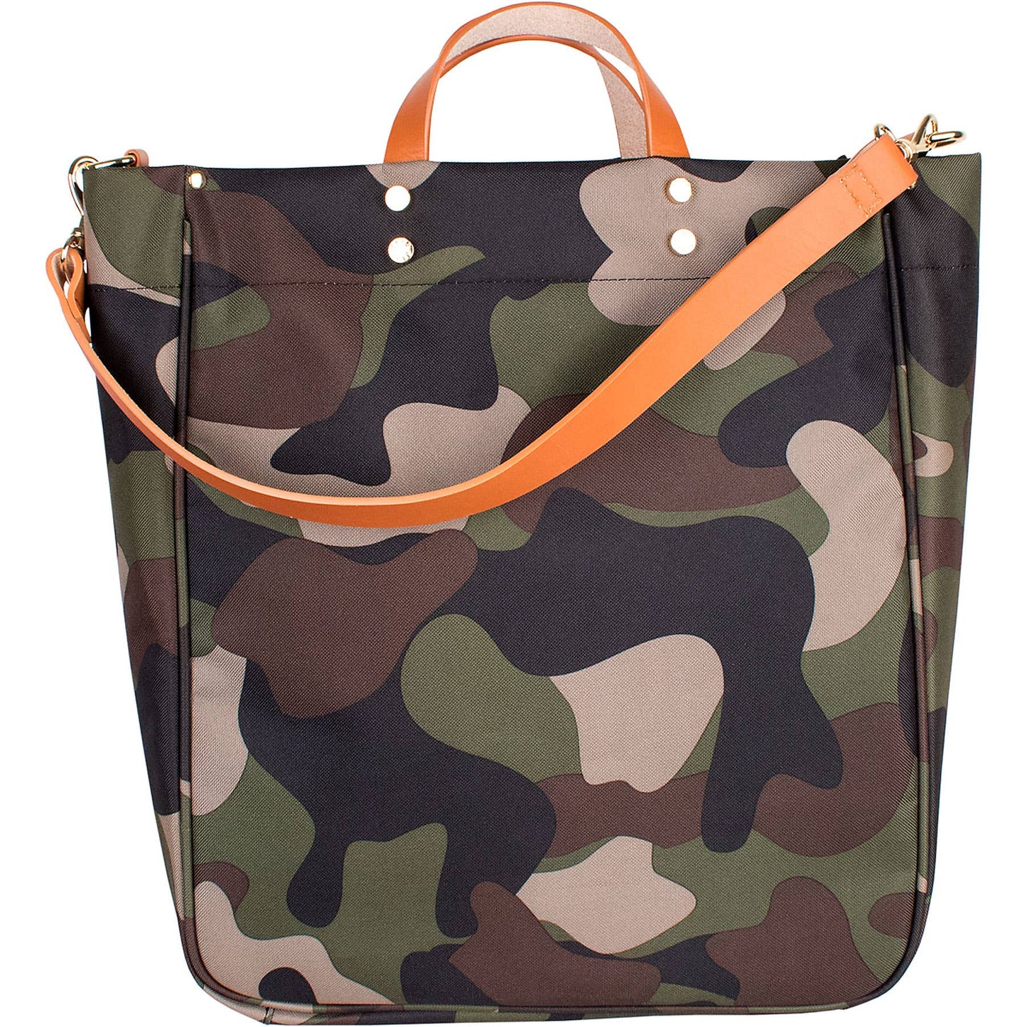 Parker Camo Nylon Tote with Leather Accents