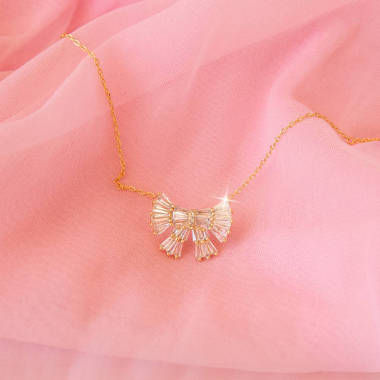 Holiday Sparkle Bow Necklace