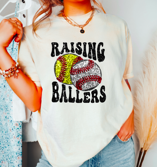 Raising Ballers Graphic Tee | Baseball | Softball | Mom