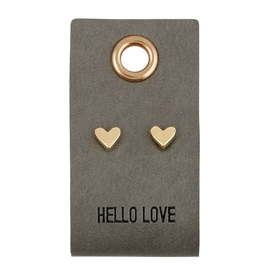 Heart Leather Tag  Earrings