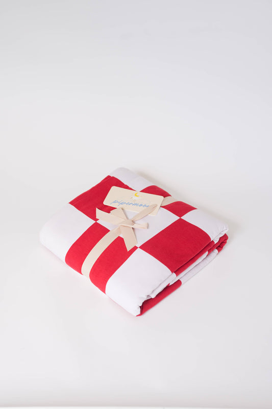 Red/White Adult Swaddle Blanket, Oversized Gameday, Tailgate