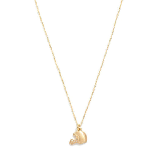 Gold Football Helmet Necklace