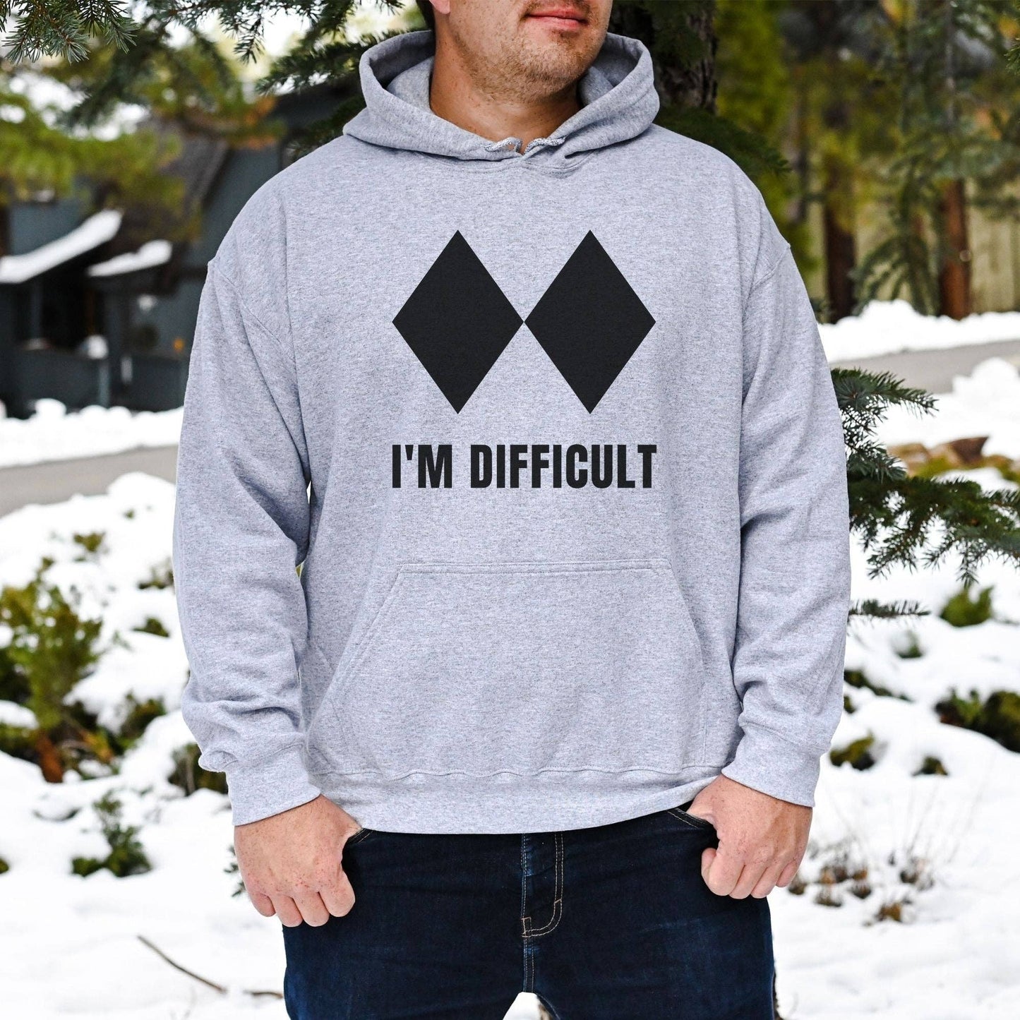 I'm Difficult Skier Hoodie