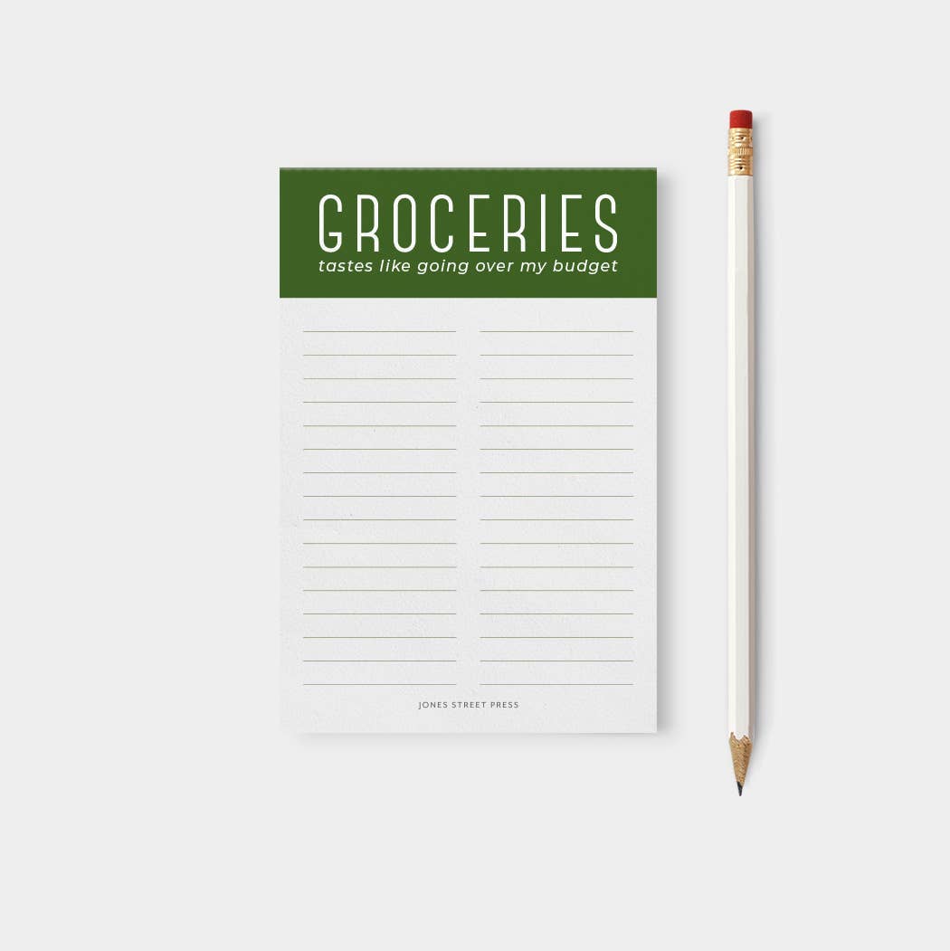 Funny Over Budget Groceries Notepad - Meal Prep, List Making