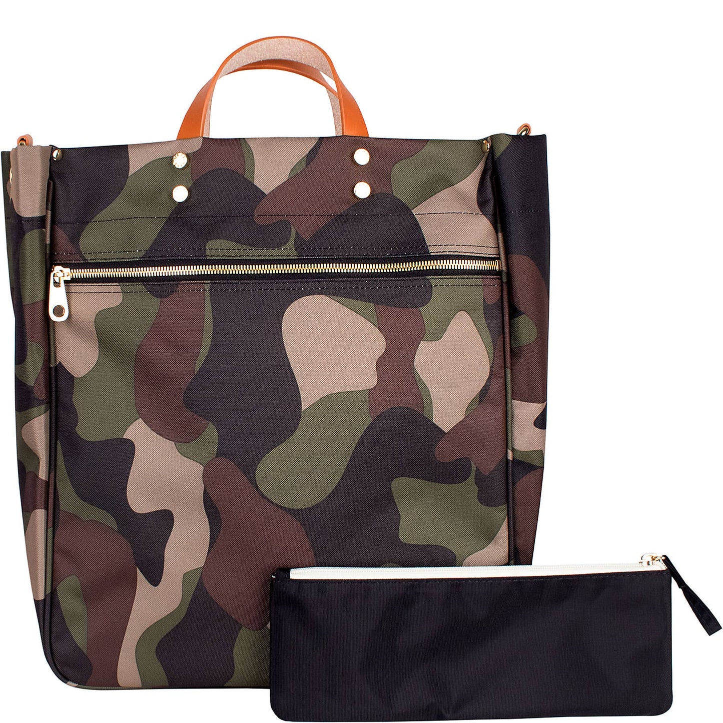 Parker Camo Nylon Tote with Leather Accents