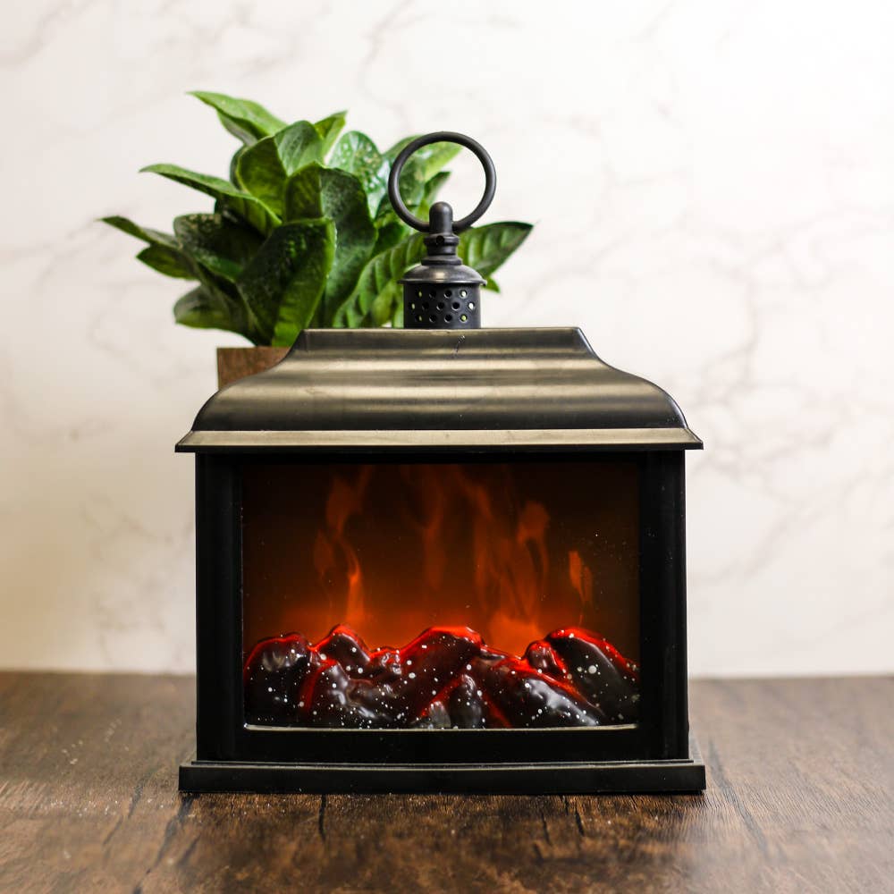 Black Traditional Fireplace Lantern